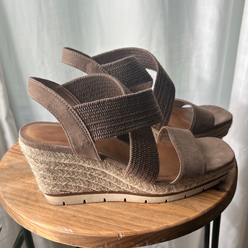 Kelly & Katie Tan Wedge Sandals